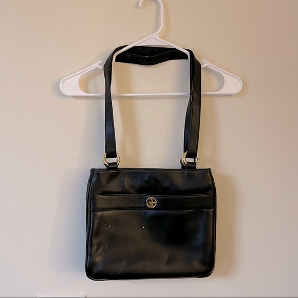 Gianni Bernini Leather Crossbody Satchel Women’s Handbag Function Pockets - Picture 1 of 10